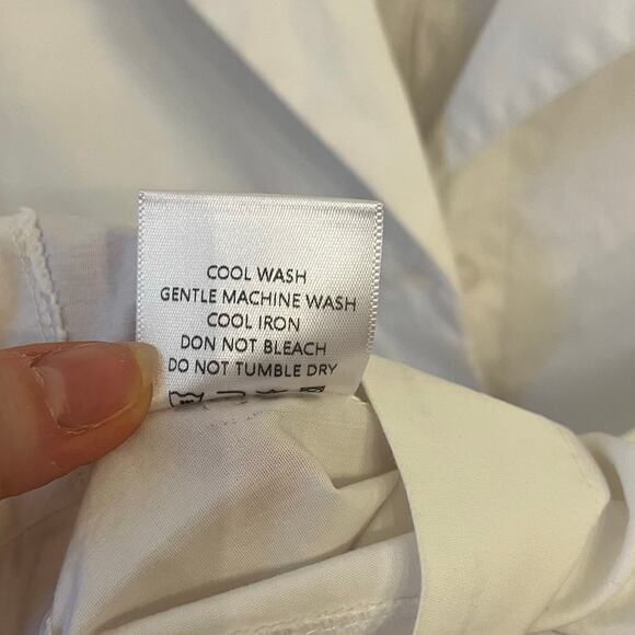 Mabel Frost Tanvi Top Small White Cropped Boxy Button Up Shirt Oversized Cotton - Picture 7 of 11